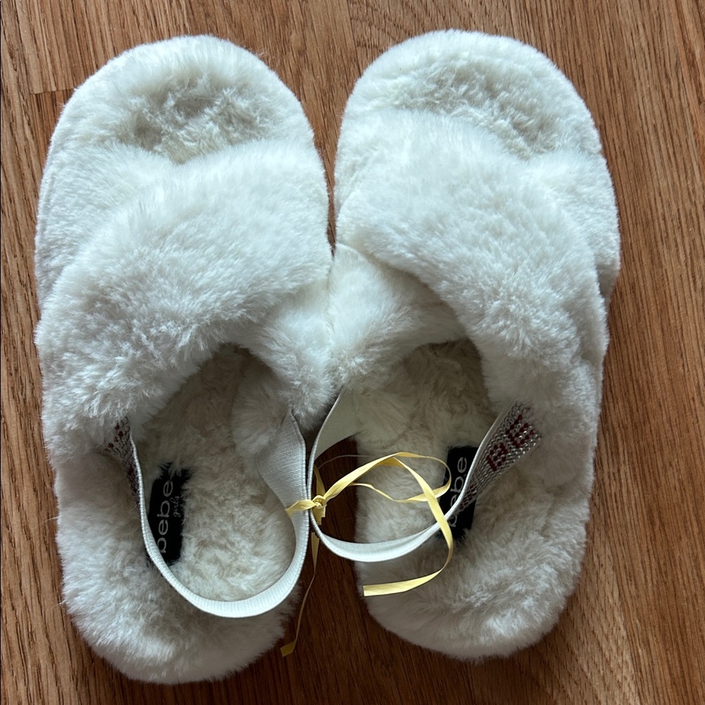 Bebe Girls fuzzy slippers. Pet free smoke free home Open to offers